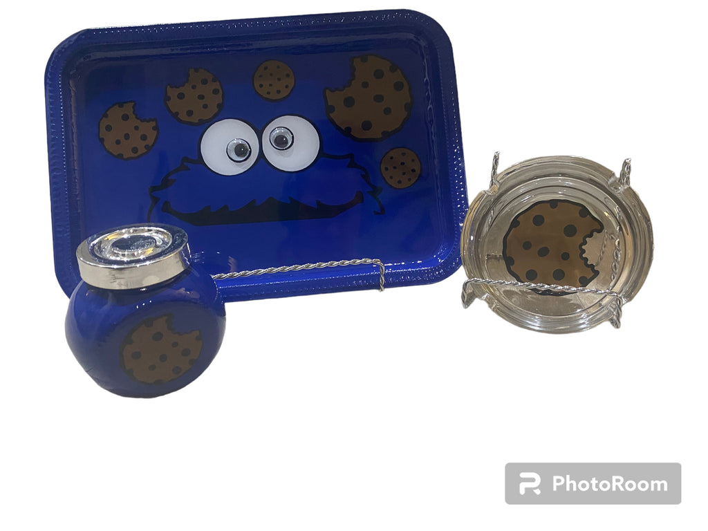 Cookie Monster rolling tray set