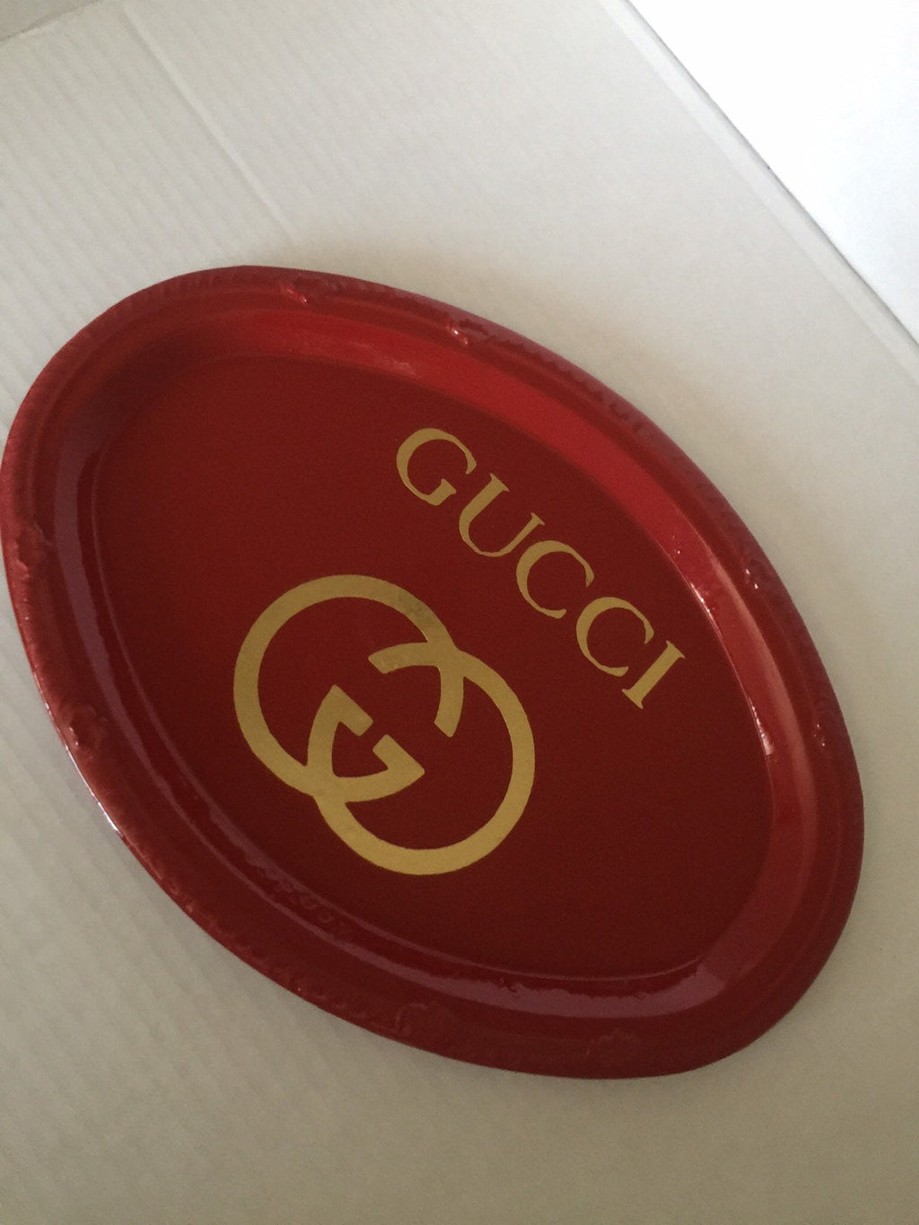 Red Gucci rolling tray