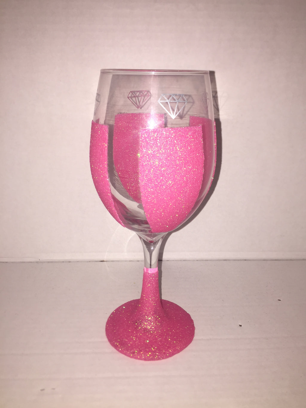 Hot pink wine glass